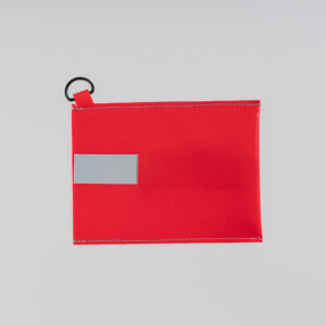 Pochette téléphone petite rouge, languette grise